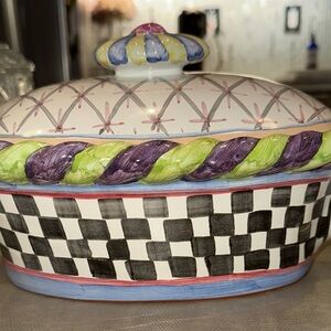 Mackenzie Childs NEVER USED Vintage Piccadilly Round Baker Make An Offer